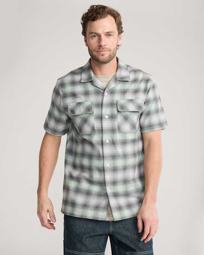 MEN'S SHORT-SLEEVE PLAID COTTON BOARD SHIRT